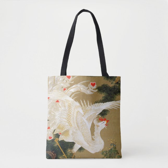 Pine Tree & Phoenix (Love Heart Phoenix), Jakuchu Tote Bag (Front)