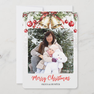 Pine Tree Photo Frame Christmas Holiday card 