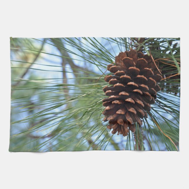 Pine tree pine cone tea towel (Horizontal)