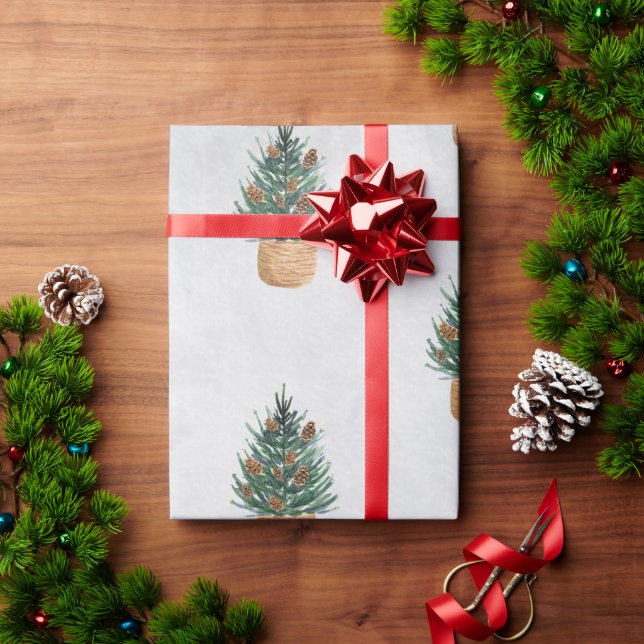 Pine Tree,Pine Cones Holiday Wrapping Paper (Holiday Gift)