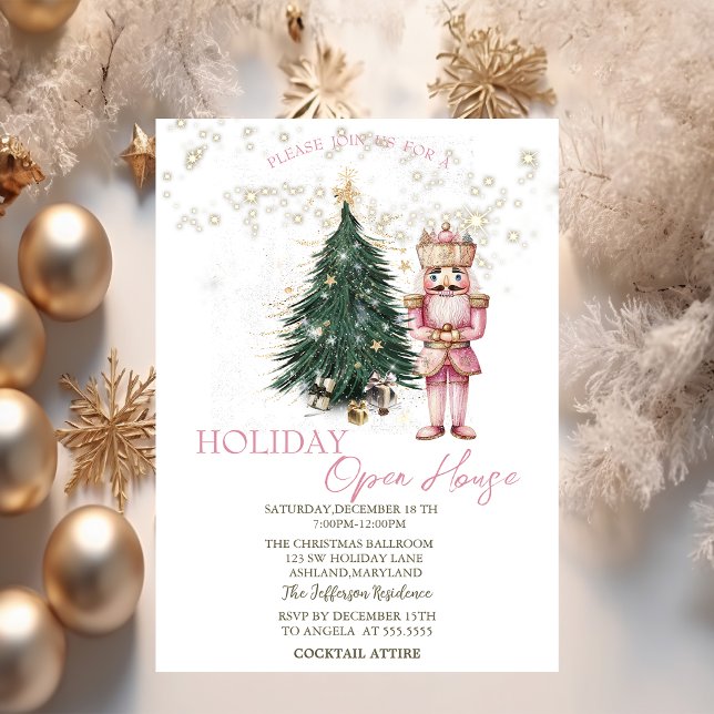 Pine Tree,Presents,Stars Nutcracker Open House  Invitation (Creator Uploaded)