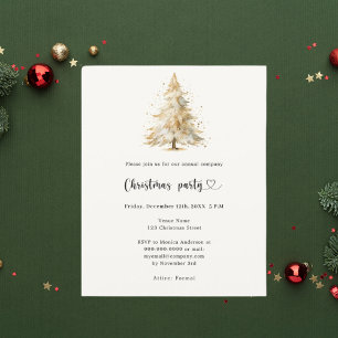 Pine tree QR business Christmas Party invitation