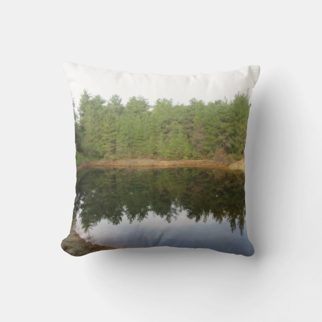 Pine Tree Reflection Lake Cushion (Front)