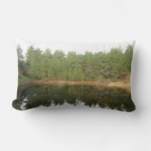 Pine Tree Reflection Lake Lumbar Cushion