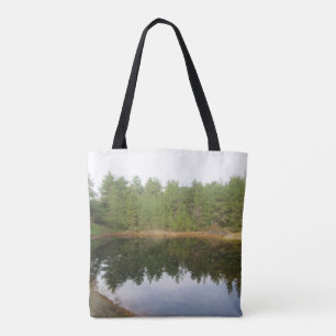 Pine Tree Reflection Lake Tote Bag