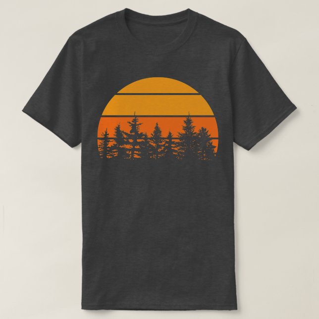 Pine Tree Retro Silhouette 2 T-Shirt (Design Front)