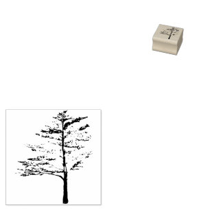 Pine tree  rubber stamp