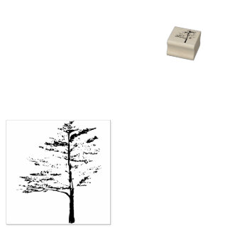 Pine tree rubber stamp