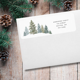 Pine Tree Rustic  Christmas Return Address  Return Address Label