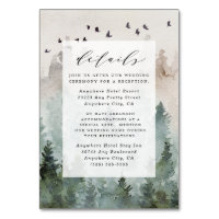 Pine Tree Rustic Watercolor Wedding Enclosure Card