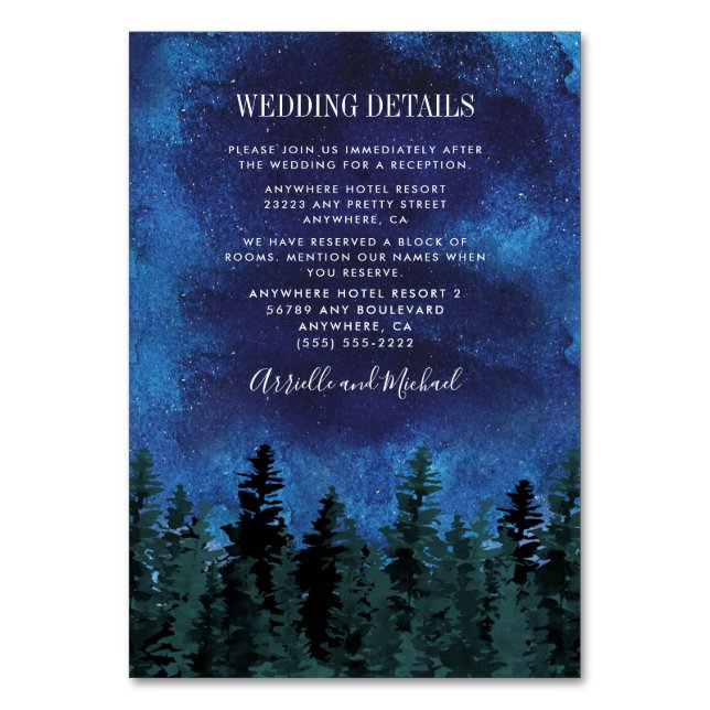 Pine Tree Rustic Wedding Enclosure Cards (Front)