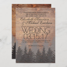 Pine Tree Rustic Wedding Invitation