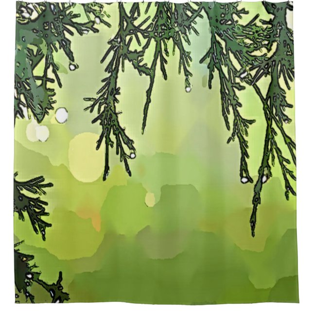 Pine Tree Shower Curtain (Front)