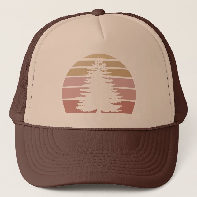 Pine Tree Silhouette Trucker Hat (Front)