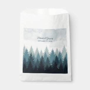 Pine Tree Watercolor Forest Rustic Wedding Favour Bag