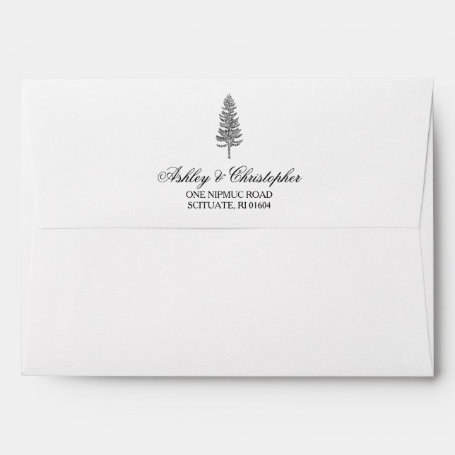 Pine Tree Wedding Invitation Envelope (Back (Top Flap))