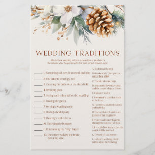 Pine Tree Wedding Traditions Bridal Shower Game  Stationery