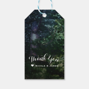 Pine Tree Winter Night Forest Rustic Wedding Favou Gift Tags