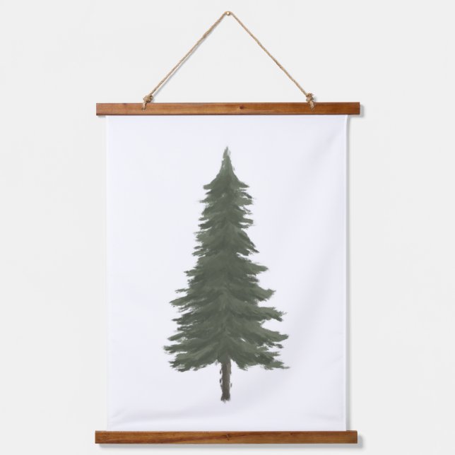 Pine Tree Woodland Nursery Decor Hanging Tapestry (Front)
