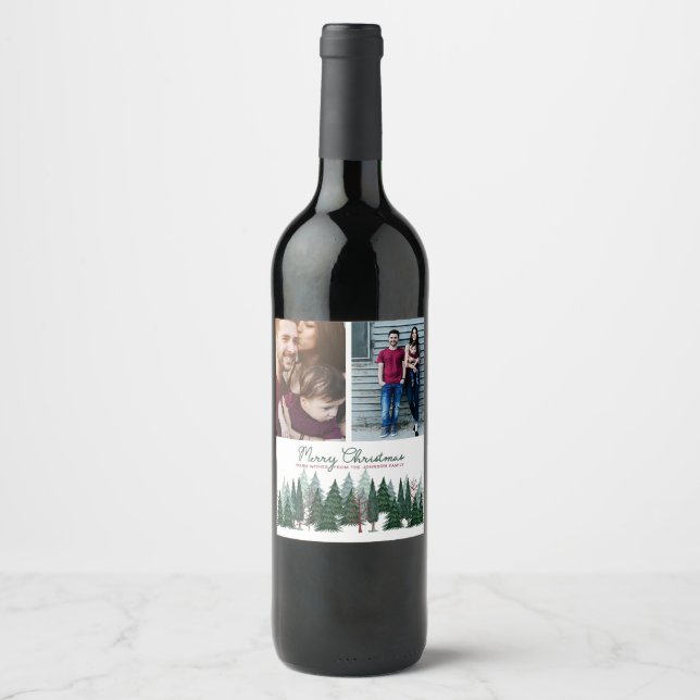 Pine Trees | 2 photos | Custom Wine Label (Front)