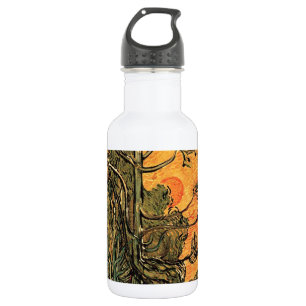 Pine Trees against a Red Sky with Setting Sun. 532 Ml Water Bottle