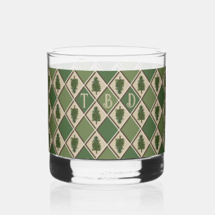 Pine Trees and Harlequin Drinking Glass