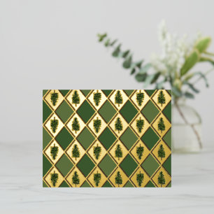 Pine Trees and Harlequin Foil Postcard