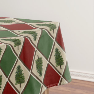 Pine Trees and Harlequin Tablecloth