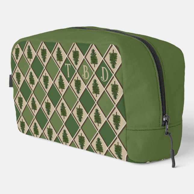 Pine Trees and Harlequin Toiletry Bag (Right Corner)