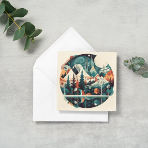 Pine trees and mountains, customisable