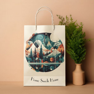 Pine Trees and Mountains, customisable Medium Gift Bag