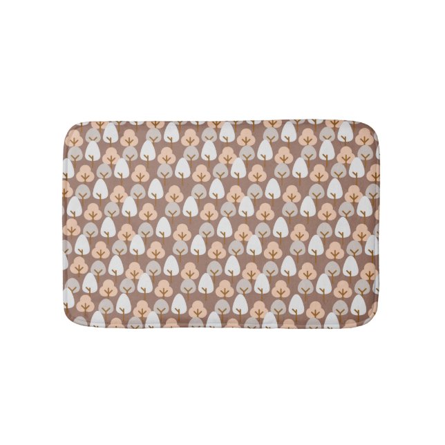 Pine Trees Botanical Pattern Rustic Fall Autumn Bath Mat (Front)