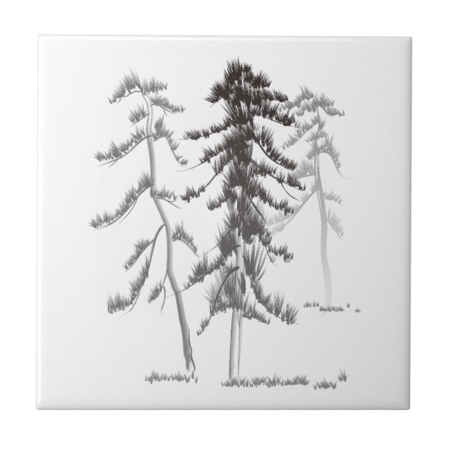 Pine trees ceramic tile (Front)