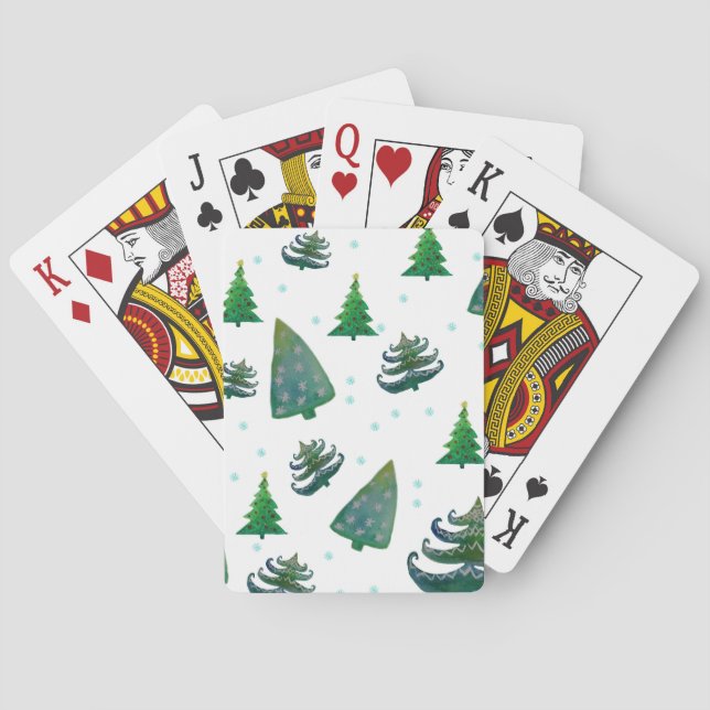 Pine Trees Christmas Time  Playing Cards (Back)