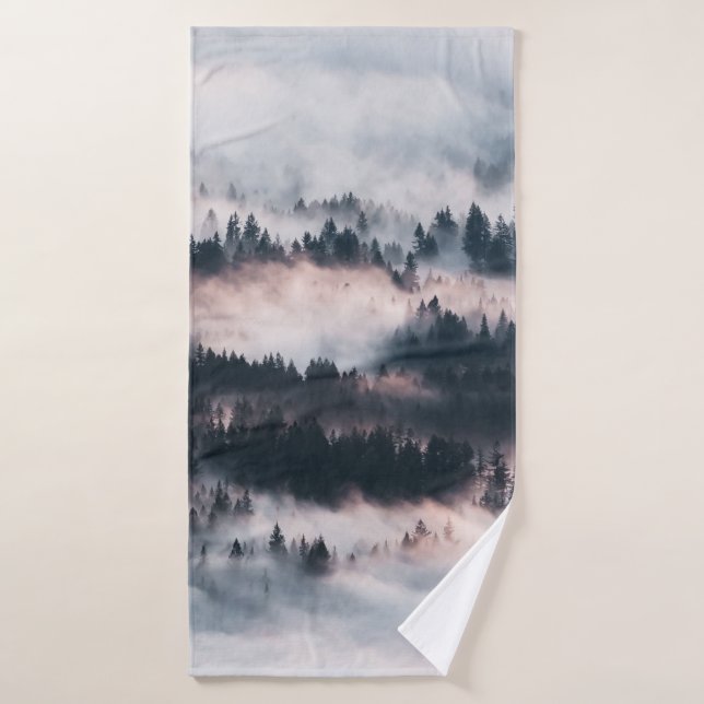 PINE TREES COVERED WITH SNOW BATH TOWEL (Bath Towel)