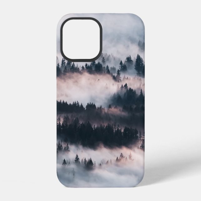 PINE TREES COVERED WITH SNOW iPhone CASE (Back)
