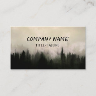 pine trees forest nature art moody landscape business card