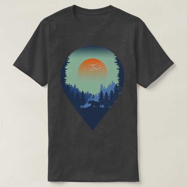 pine trees forest nature T-Shirt (Design Front)