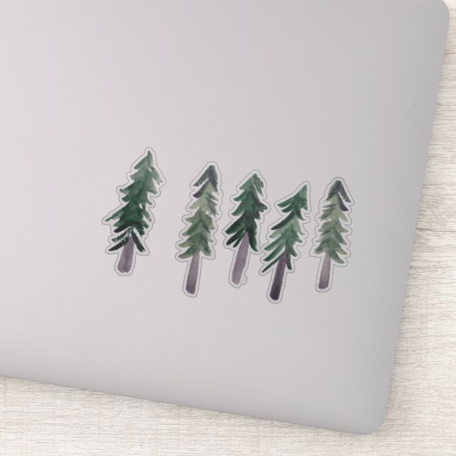 Pine Trees Forest Watercolor (Detail)