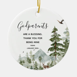 Pine Trees Godparents Christmas Ornament