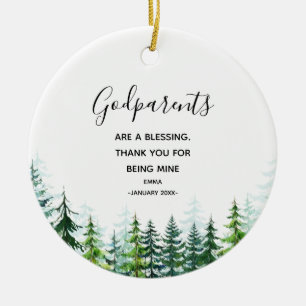 Pine Trees Godparents Christmas Ornament