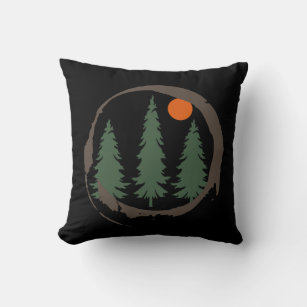 pine trees in a forest cushion
