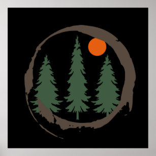 Pine trees Into the forest  Poster