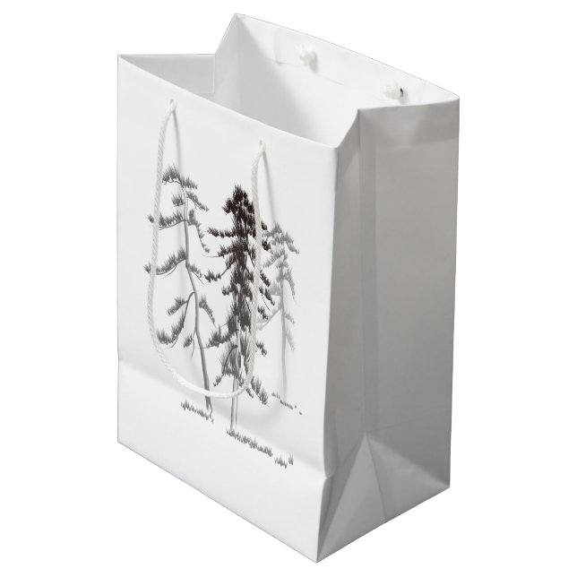 Pine trees medium gift bag (Front Angled)