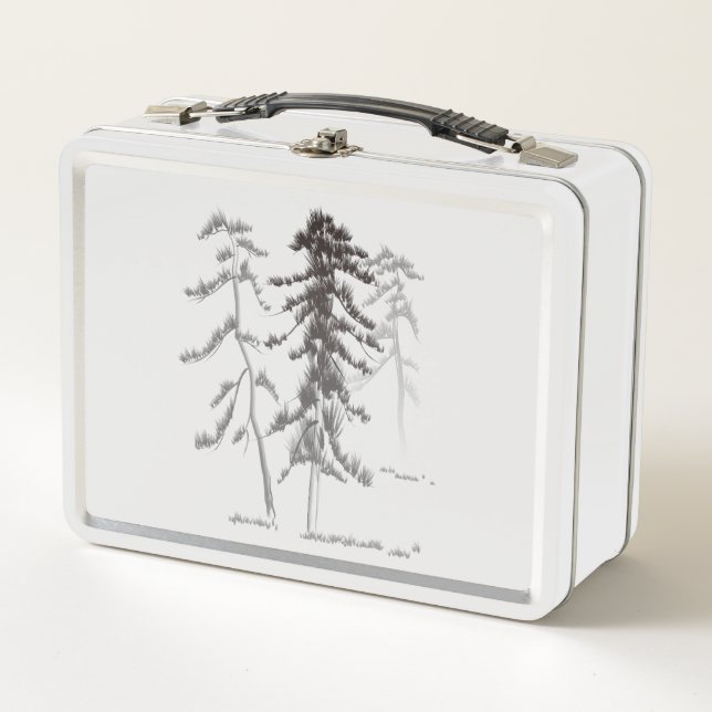 Pine trees metal lunch box (Front)