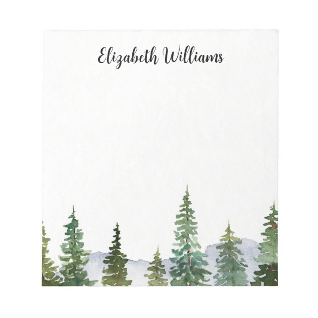 Pine Trees Personalised  Notepad (Front)