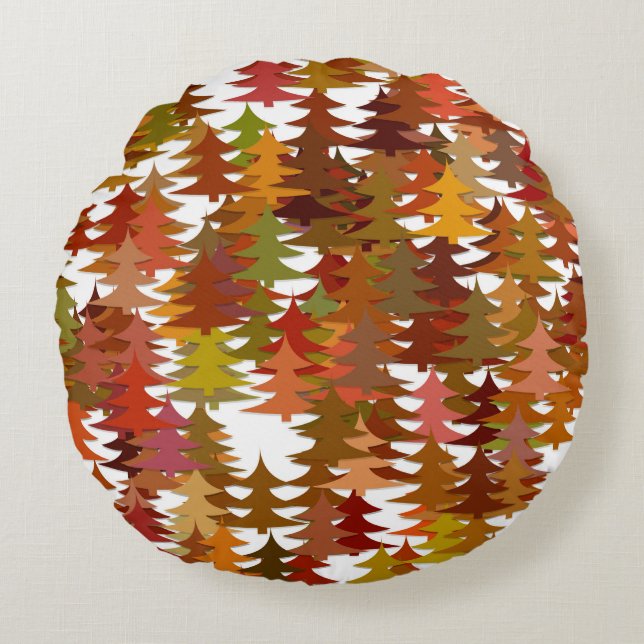Pine Trees Round Cushion (Front)