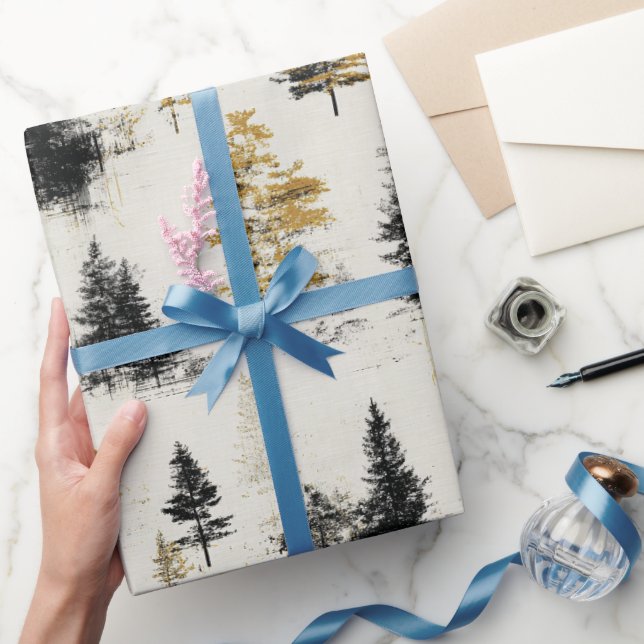 Pine Trees Scenery Landscape Wrapping Paper (Gifting)