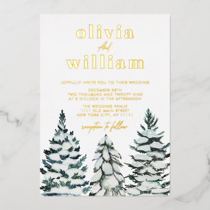 Pine Trees Snow Winter Christmas Holiday Wedding
