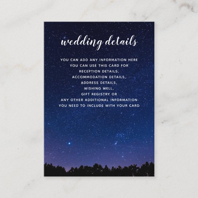pine trees snowfall winter wedding enclosure card (Front)